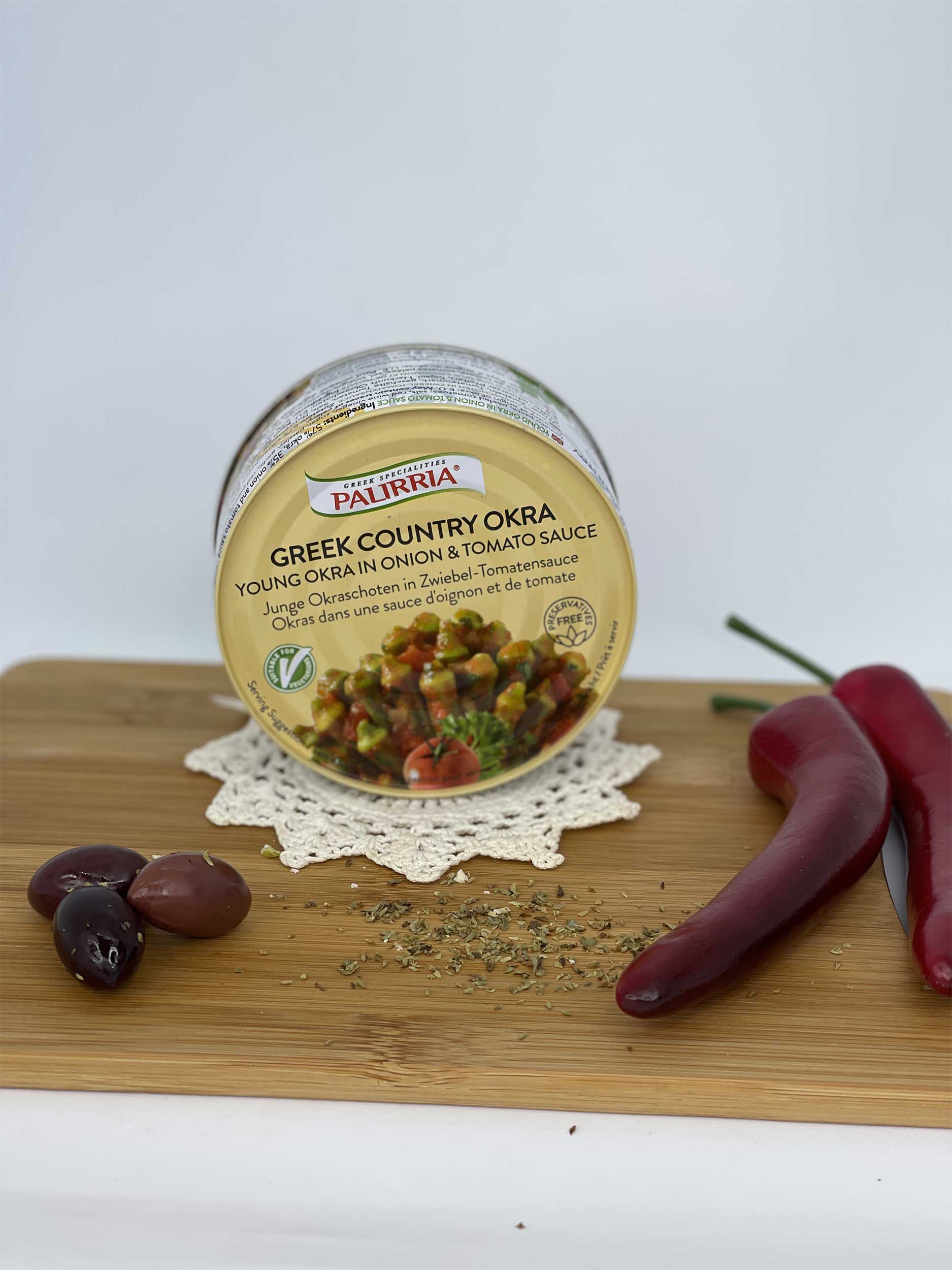 Bamies stufate cipolle e pomodoro
